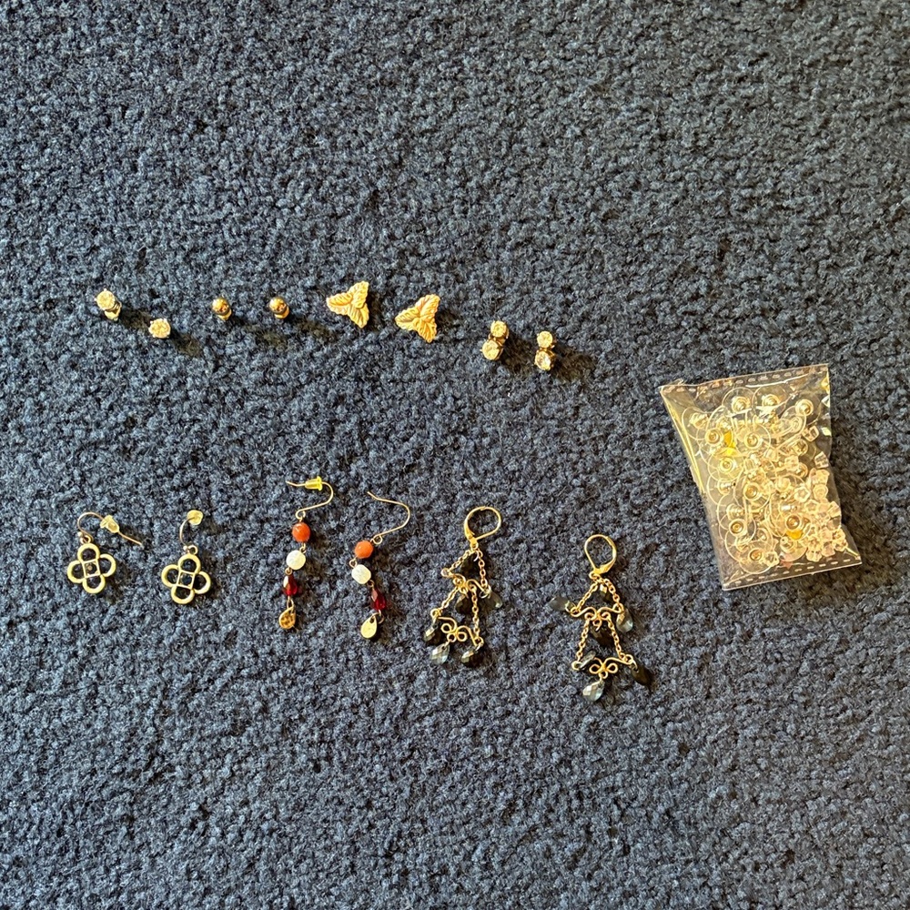 Chic Gold and Red Earring Collection